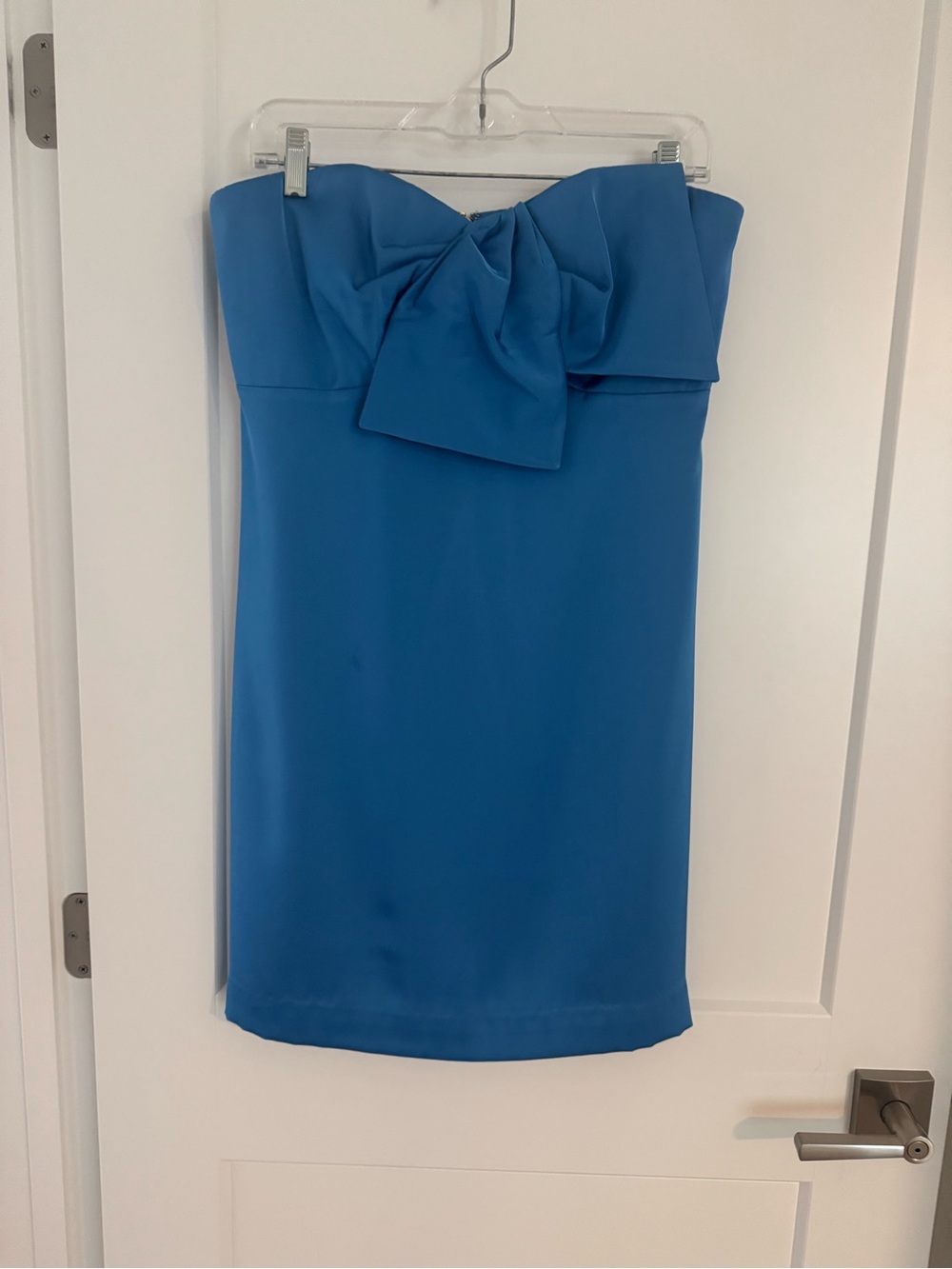 Lilly Pulitzer Carlynn Strapless Satin Bow Dress in Morelle Blue